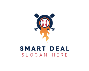 Baseball Sport Flame  logo design