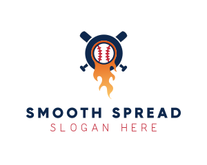 Baseball Sport Flame  logo design