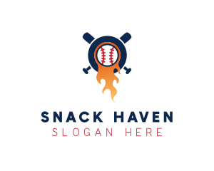 Baseball Sport Flame  logo design