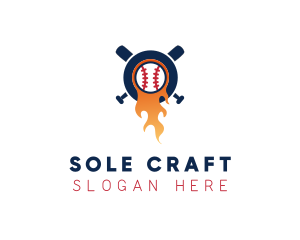 Baseball Sport Flame  logo design