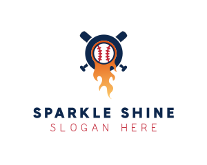 Baseball Sport Flame  logo design