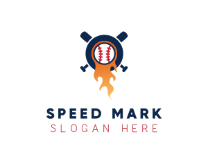 Baseball Sport Flame  logo design