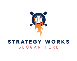 Baseball Sport Flame  logo design