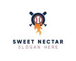 Baseball Sport Flame  logo design