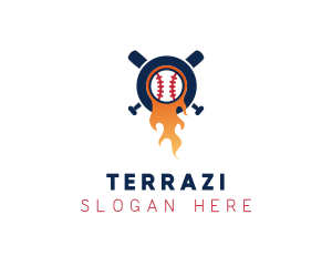 Baseball Sport Flame  logo design