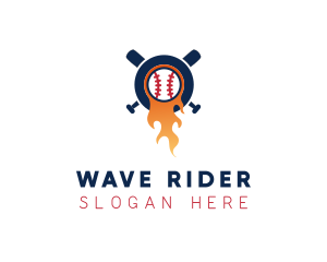 Baseball Sport Flame  logo design