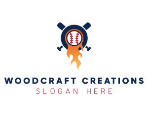 Baseball Sport Flame  logo design