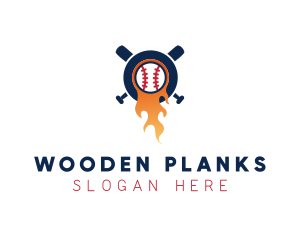 Baseball Sport Flame  logo design