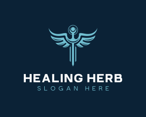 Caduceus Medicine Health logo design