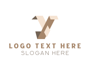 Fold - Origami Builder Structure Letter Y logo design