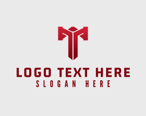 Toolbox - Hammer Repair Letter T logo design