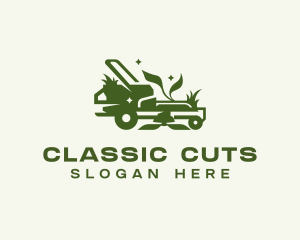 Lawn Mower Grass Cutter logo design