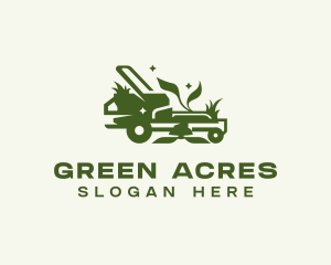 Lawn Mower Grass Cutter logo design