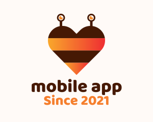 Dating App - Romantic Bee Heart logo design