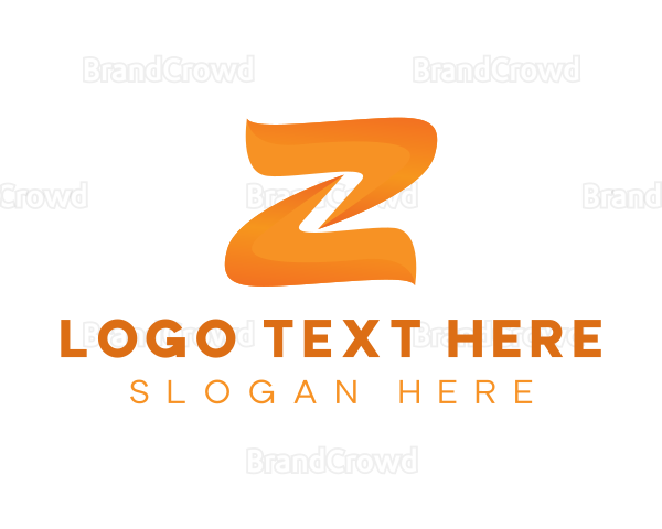 Orange Fire Letter Z Logo