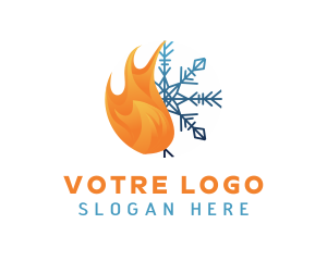 Flame Snowflake HVAC Logo