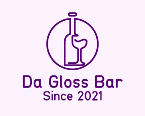 Bottle & Glass Line Art  logo design