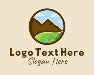 Stream - Mountain Valley Scenery logo design