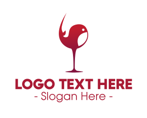 Drink - Whale Wine Glass logo design