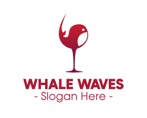 Whale Wine Glass  logo design