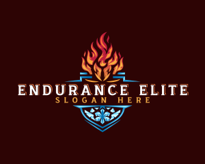 Fire Ice Shield logo design