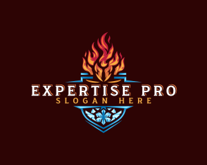 Fire Ice Shield logo design