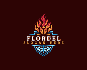 Fire Ice Shield logo design