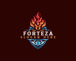 Fire Ice Shield logo design