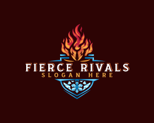 Fire Ice Shield logo design