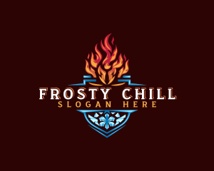 Freezer - Fire Ice Shield logo design