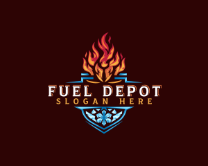 Petrol - Fire Ice Shield logo design