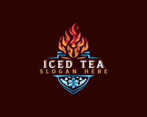 Fire Ice Shield logo design