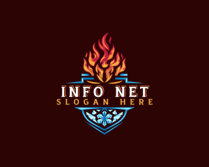 Fire Ice Shield logo design