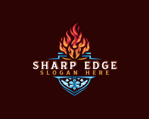 Fire Ice Shield logo design