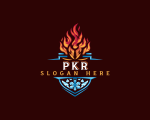 Fire Ice Shield logo design