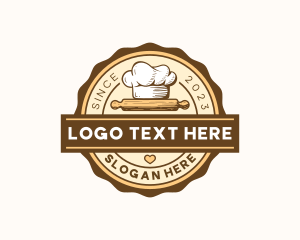 Toque Rolling Pin Bakery Logo