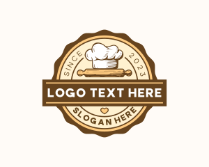 Yummy - Toque Rolling Pin Bakery logo design