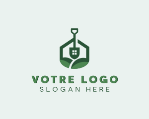 House Landscaping Shovel Logo