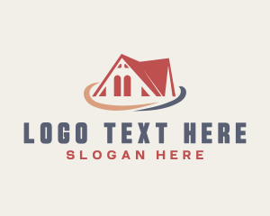 Home Lease - Home Roofing Construction logo design