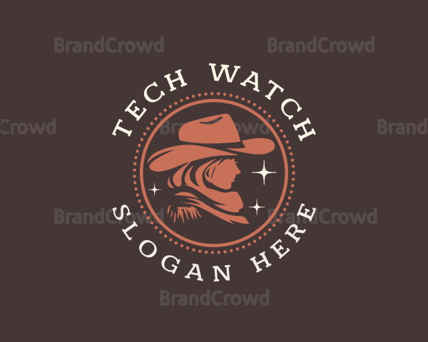 Cowgirl Hat Buckaroo Logo