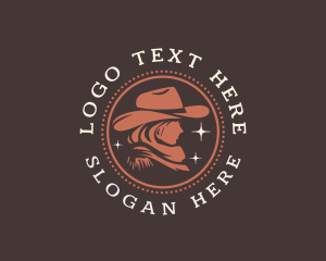 Western - Cowgirl Hat Buckaroo logo design