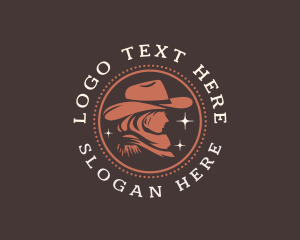 Saloon - Cowgirl Hat Buckaroo logo design