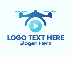 Play Button - Blue Drone Video logo design