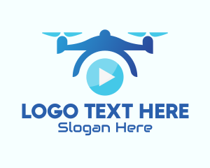 Video Player - Blue Drone Video logo design