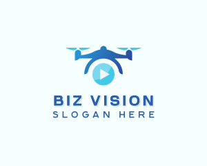 Drone Video Play Button logo design