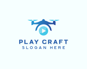 Drone Video Play Button logo design