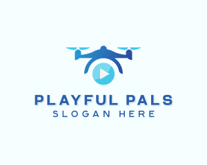 Drone Video Play Button logo design