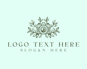 Vlogging - Floral Camera Photography logo design