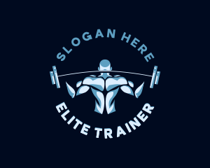 Barbell Gym Bodybuilder logo design