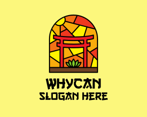 Stained Glass Shinto Shrine  Logo